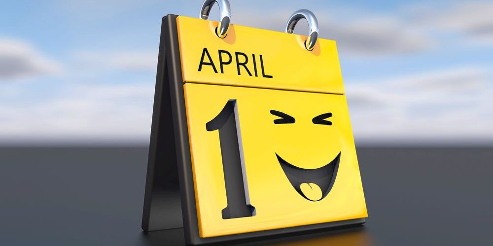 3D rendering of a calendar with the date of April 1st. April foo